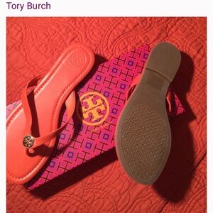 Tory Burch Poppy Red Pearce Thong Sandals